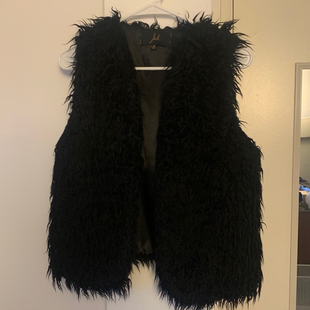 Shaggy faux fur vest